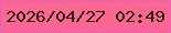 文字の大きさ：4、枠の色：e561c0、背景の色：fc6692、文字の色：2d1d13 無料ブログパーツのブログ時計