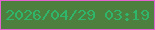 文字の大きさ：4、枠の色：e562d1、背景の色：4d803e、文字の色：30b66a 無料ブログパーツのブログ時計
