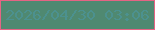 文字の大きさ：2、枠の色：e56484、背景の色：4f8971、文字の色：4c918f 無料ブログパーツのブログ時計