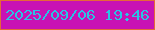 文字の大きさ：3、枠の色：e56838、背景の色：c812b4、文字の色：29c3e4 無料ブログパーツのブログ時計