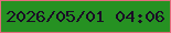 文字の大きさ：4、枠の色：e56c7e、背景の色：269122、文字の色：1a0c26 無料ブログパーツのブログ時計