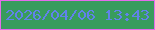 文字の大きさ：1、枠の色：e56ceb、背景の色：389c5d、文字の色：6082ea 無料ブログパーツのブログ時計