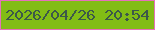 文字の大きさ：1、枠の色：e571ba、背景の色：82bd15、文字の色：3c5849 無料ブログパーツのブログ時計