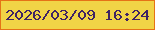 文字の大きさ：1、枠の色：e57316、背景の色：f1d446、文字の色：3f2364 無料ブログパーツのブログ時計