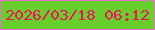 文字の大きさ：2、枠の色：e573ca、背景の色：68ce2b、文字の色：f01359 無料ブログパーツのブログ時計