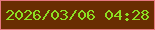 文字の大きさ：2、枠の色：e57781、背景の色：692d02、文字の色：8dde22 無料ブログパーツのブログ時計