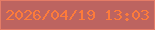 文字の大きさ：4、枠の色：e57c66、背景の色：bd6460、文字の色：fd7b3b 無料ブログパーツのブログ時計