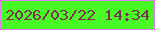 文字の大きさ：1、枠の色：e57cf8、背景の色：48f925、文字の色：822d57 無料ブログパーツのブログ時計