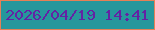 文字の大きさ：5、枠の色：e58056、背景の色：26979c、文字の色：6422a4 無料ブログパーツのブログ時計