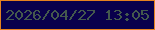 文字の大きさ：1、枠の色：e5821f、背景の色：09004c、文字の色：44594d 無料ブログパーツのブログ時計