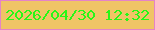 文字の大きさ：3、枠の色：e583c7、背景の色：f0c466、文字の色：28f716 無料ブログパーツのブログ時計