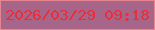 文字の大きさ：1、枠の色：e5858f、背景の色：a66589、文字の色：e92e39 無料ブログパーツのブログ時計