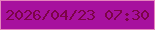 文字の大きさ：2、枠の色：e585be、背景の色：a7119e、文字の色：7c0447 無料ブログパーツのブログ時計
