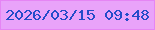 文字の大きさ：3、枠の色：e585f4、背景の色：e9a3fa、文字の色：244cc9 無料ブログパーツのブログ時計