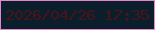 文字の大きさ：4、枠の色：e586cc、背景の色：0a1e2c、文字の色：4a1219 無料ブログパーツのブログ時計