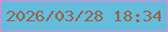 文字の大きさ：5、枠の色：e586cd、背景の色：64bddc、文字の色：976249 無料ブログパーツのブログ時計