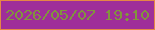 文字の大きさ：5、枠の色：e58745、背景の色：9f2e99、文字の色：81943d 無料ブログパーツのブログ時計