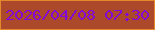 文字の大きさ：1、枠の色：e5882c、背景の色：ac492b、文字の色：8209d8 無料ブログパーツのブログ時計