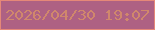 文字の大きさ：1、枠の色：e58878、背景の色：ae6183、文字の色：d0876c 無料ブログパーツのブログ時計
