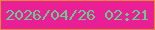 文字の大きさ：4、枠の色：e58933、背景の色：e91f95、文字の色：65ce8a 無料ブログパーツのブログ時計