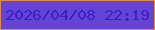 文字の大きさ：4、枠の色：e5893f、背景の色：6544d5、文字の色：411cc2 無料ブログパーツのブログ時計