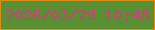 文字の大きさ：3、枠の色：e58a0e、背景の色：599034、文字の色：d53c7c 無料ブログパーツのブログ時計