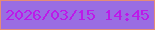 文字の大きさ：4、枠の色：e58c75、背景の色：9a6de2、文字の色：bc1ae9 無料ブログパーツのブログ時計
