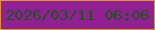 文字の大きさ：5、枠の色：e58e32、背景の色：912092、文字の色：1f5320 無料ブログパーツのブログ時計