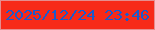 文字の大きさ：2、枠の色：e58e8f、背景の色：f72a19、文字の色：1b5acd 無料ブログパーツのブログ時計
