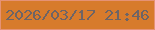 文字の大きさ：3、枠の色：e59275、背景の色：d77b2c、文字の色：6c6466 無料ブログパーツのブログ時計