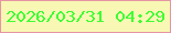 文字の大きさ：1、枠の色：e594a4、背景の色：f8f7b3、文字の色：3ffd35 無料ブログパーツのブログ時計