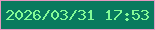 文字の大きさ：4、枠の色：e597c0、背景の色：087a5e、文字の色：83fb97 無料ブログパーツのブログ時計