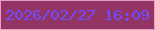 文字の大きさ：5、枠の色：e59ec8、背景の色：933465、文字の色：704cff 無料ブログパーツのブログ時計