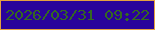 文字の大きさ：3、枠の色：e5a140、背景の色：2a039b、文字の色：346821 無料ブログパーツのブログ時計