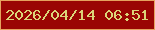 文字の大きさ：5、枠の色：e5a25e、背景の色：9a0503、文字の色：dbd479 無料ブログパーツのブログ時計