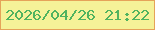 文字の大きさ：3、枠の色：e5a359、背景の色：f5f298、文字の色：50b35f 無料ブログパーツのブログ時計