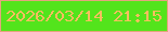 文字の大きさ：4、枠の色：e5a37e、背景の色：53e41c、文字の色：f8be5f 無料ブログパーツのブログ時計