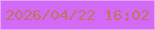文字の大きさ：2、枠の色：e5a3ff、背景の色：d26af6、文字の色：be755e 無料ブログパーツのブログ時計