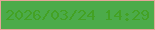 文字の大きさ：4、枠の色：e5a59a、背景の色：4cab4a、文字の色：43a224 無料ブログパーツのブログ時計