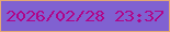 文字の大きさ：4、枠の色：e5a873、背景の色：8061d1、文字の色：b00488 無料ブログパーツのブログ時計