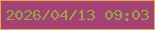 文字の大きさ：3、枠の色：e5aa3b、背景の色：a54176、文字の色：95ab39 無料ブログパーツのブログ時計