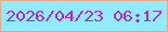 文字の大きさ：1、枠の色：e5aa8d、背景の色：91ebfe、文字の色：ae2add 無料ブログパーツのブログ時計