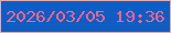 文字の大きさ：2、枠の色：e5aaaf、背景の色：0f5dc2、文字の色：f96392 無料ブログパーツのブログ時計