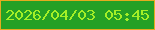 文字の大きさ：1、枠の色：e5ab1f、背景の色：24a025、文字の色：a4ef27 無料ブログパーツのブログ時計