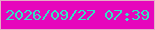 文字の大きさ：4、枠の色：e5abc6、背景の色：e606bc、文字の色：32e3c3 無料ブログパーツのブログ時計