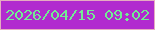 文字の大きさ：1、枠の色：e5acc1、背景の色：b12bcf、文字の色：73ec94 無料ブログパーツのブログ時計