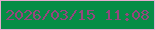 文字の大きさ：2、枠の色：e5acd0、背景の色：058d46、文字の色：95467e 無料ブログパーツのブログ時計