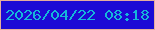 文字の大きさ：3、枠の色：e5ad9d、背景の色：1c0ad5、文字の色：15b7d9 無料ブログパーツのブログ時計
