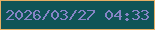 文字の大きさ：5、枠の色：e5ae64、背景の色：0f5457、文字の色：8584c6 無料ブログパーツのブログ時計
