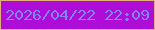 文字の大きさ：1、枠の色：e5ae78、背景の色：ae0dd7、文字の色：8185f3 無料ブログパーツのブログ時計